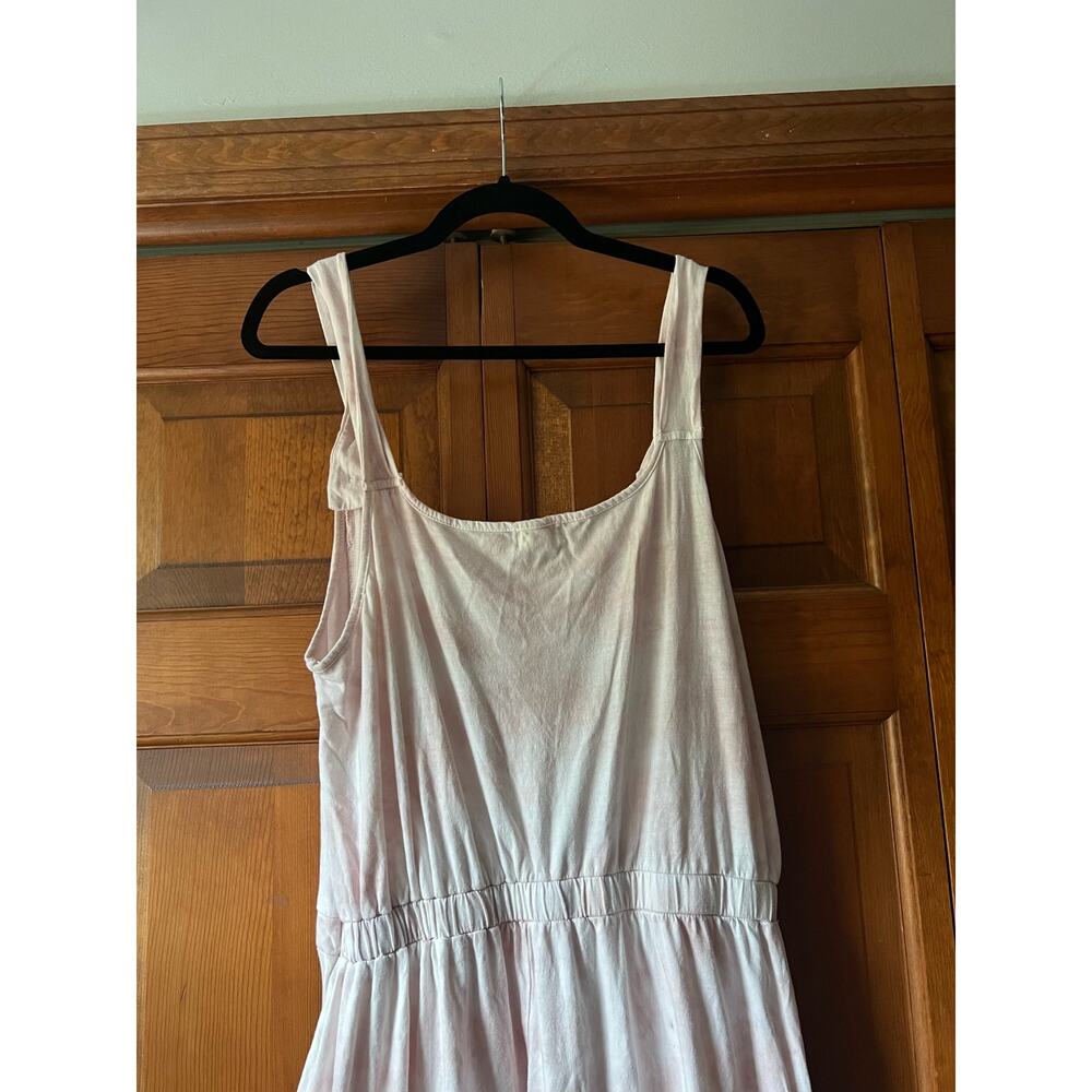 World Market Women's Summer Jumpsuit Sleeveless Square Neck White Pink Free Size - Picture 11 of 11